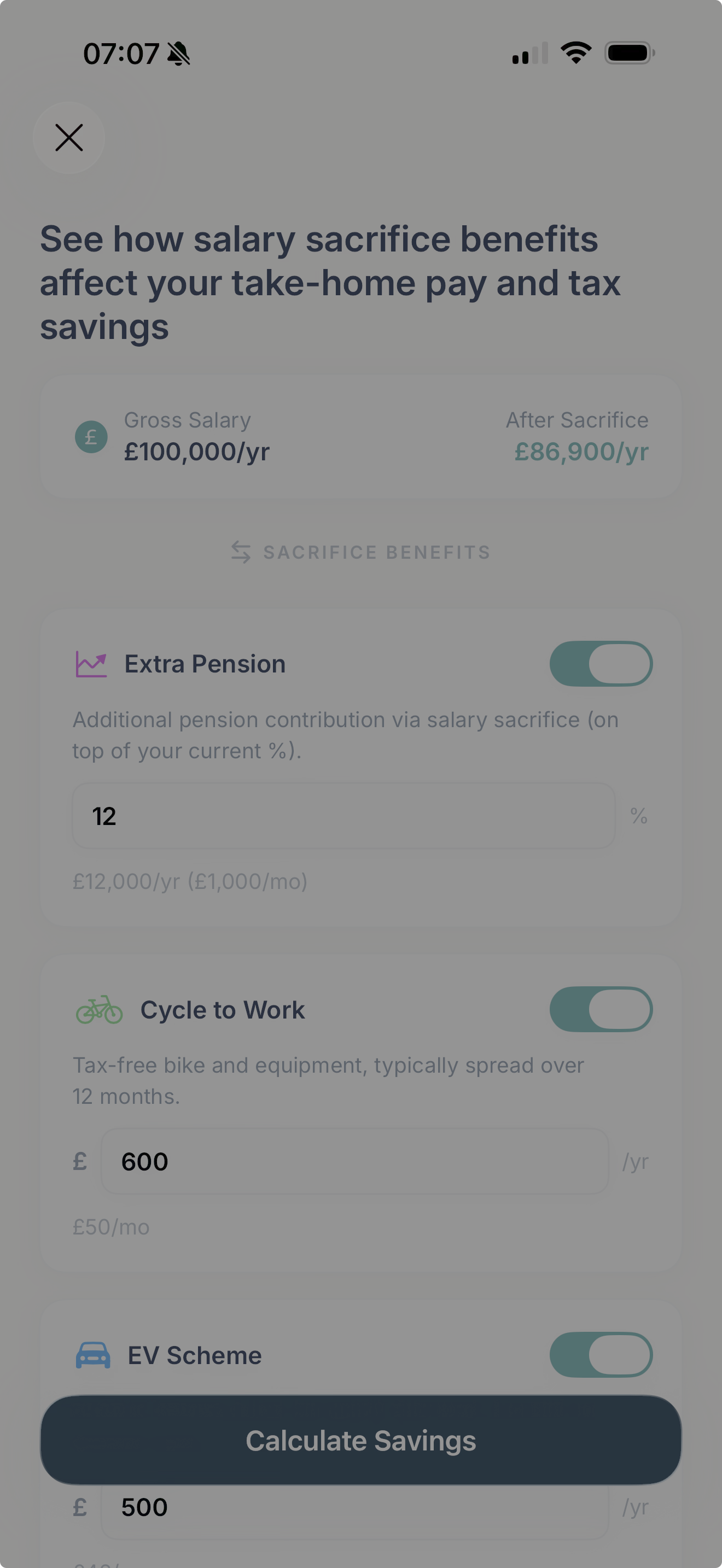 Salary Sacrifice Simulator